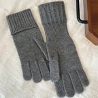 Korean Style High-Quality Women's Knitted Gloves Touch Screen Fingerless Washable Full Finger Gloves
