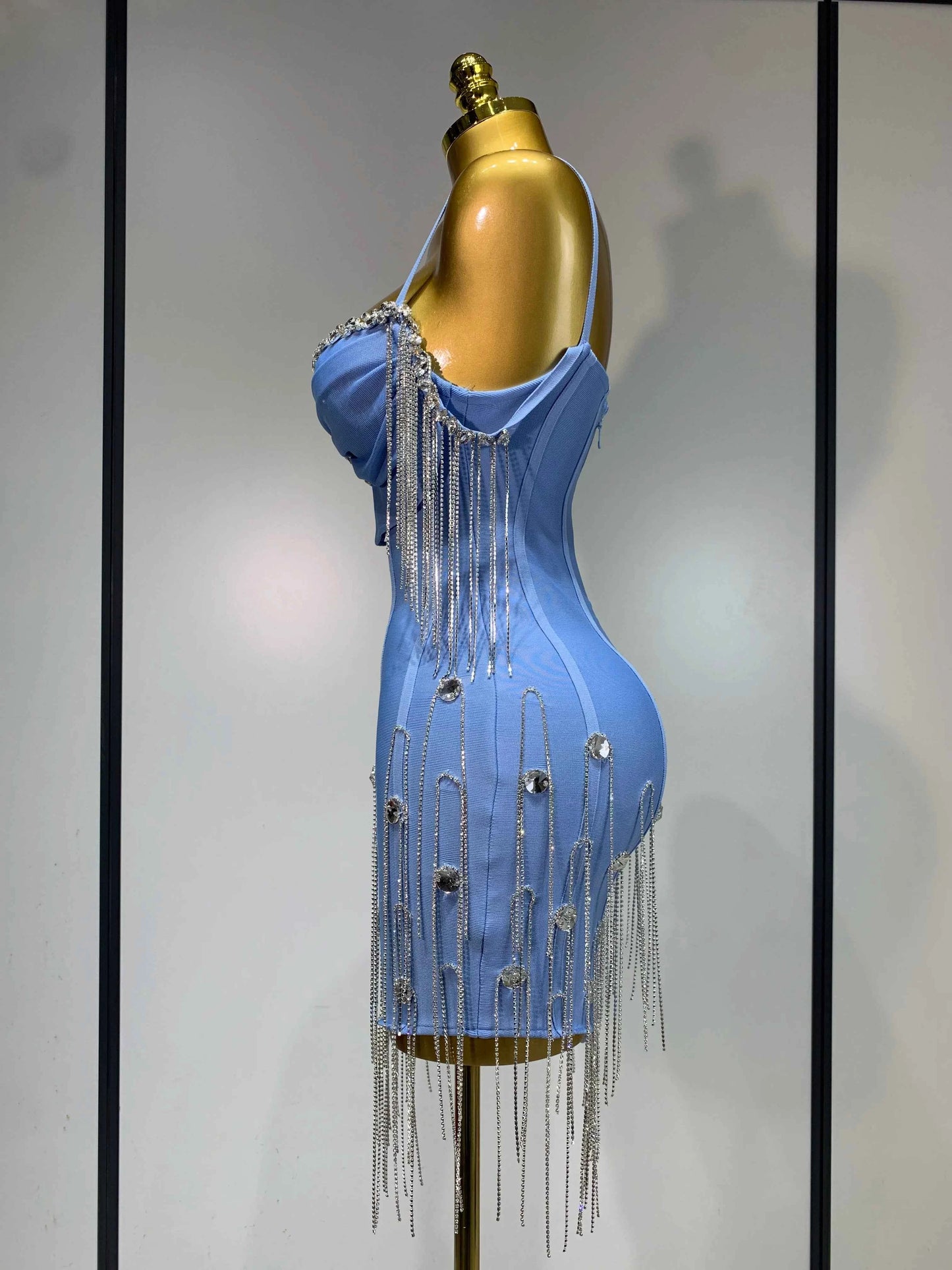 Women Sexy Backless Spaghetti Strap Bodycon Sleeveless Bandage Dress 2025 Elegant Prom Gown Club Evening Party Birthday Dresses