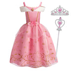 WEIZOO Girls Princess Aurora Dress - Sleeping Beauty Cosplay Costume
