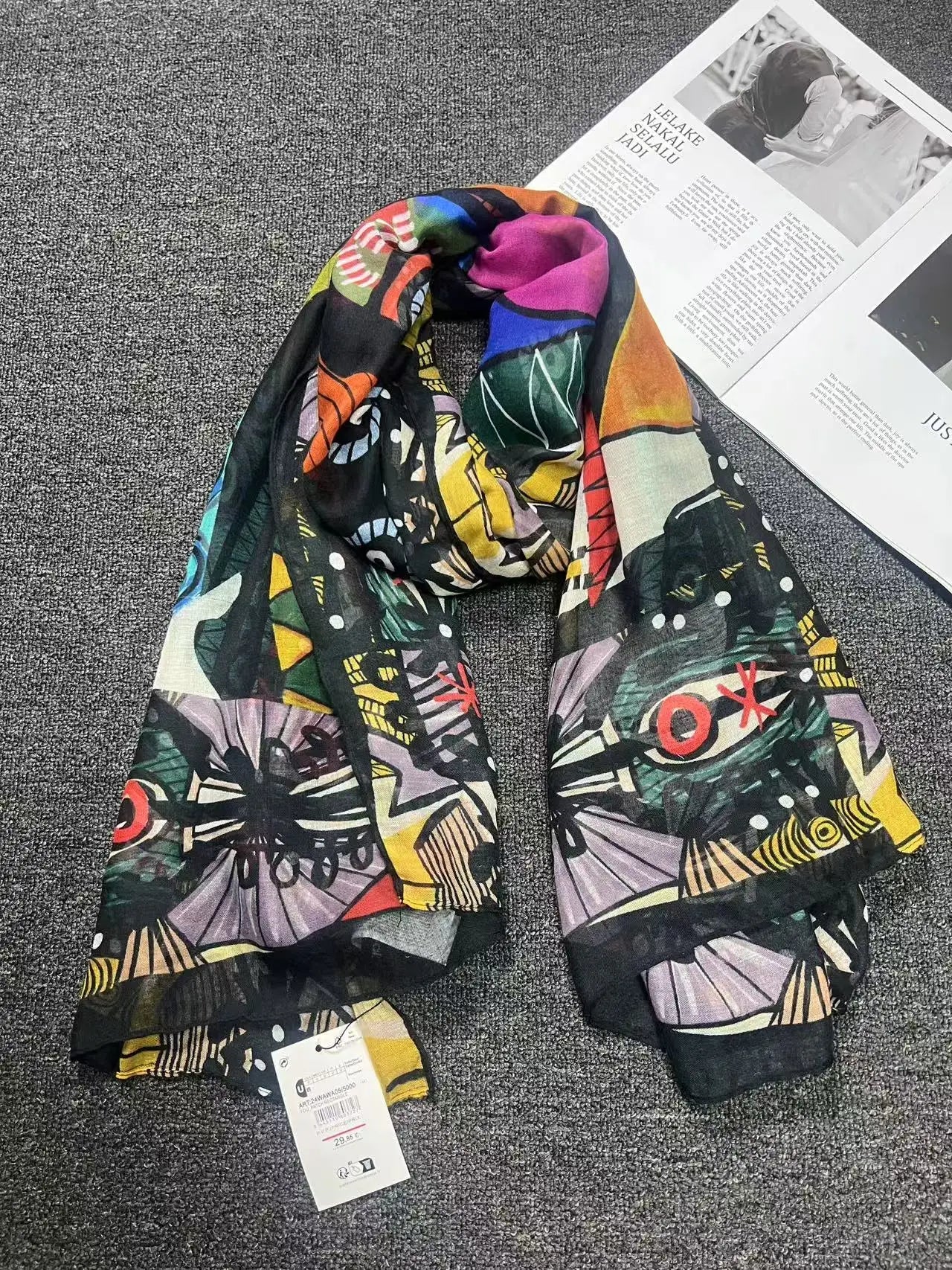 Foreign Trade Original Order Spanish Fashion New Product Knitted Embroidery Printed Outdoor Beach Sunshade Women's Scarf SS69