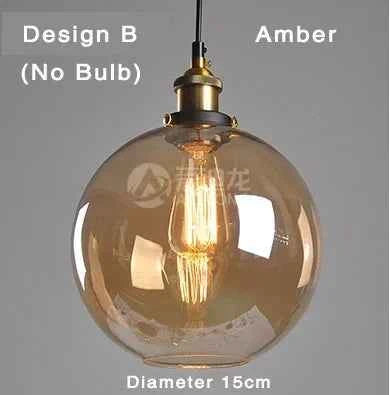 The Nordic Loft Modern Bedroom Pendant Lamp with Clear Gray Amber Vintage Pendant Lights Dining Glass Hanging Light Fixtures