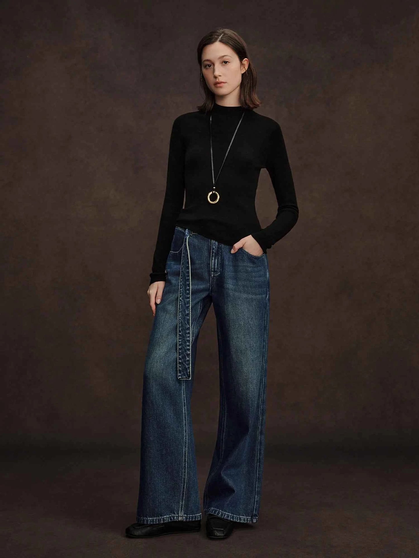 DUSHU Seamless Half-high Collar Pure Wool Pullovers Women Plus Size Autumn Winter Bottoming Sweater Solid Soft Breathable Tops