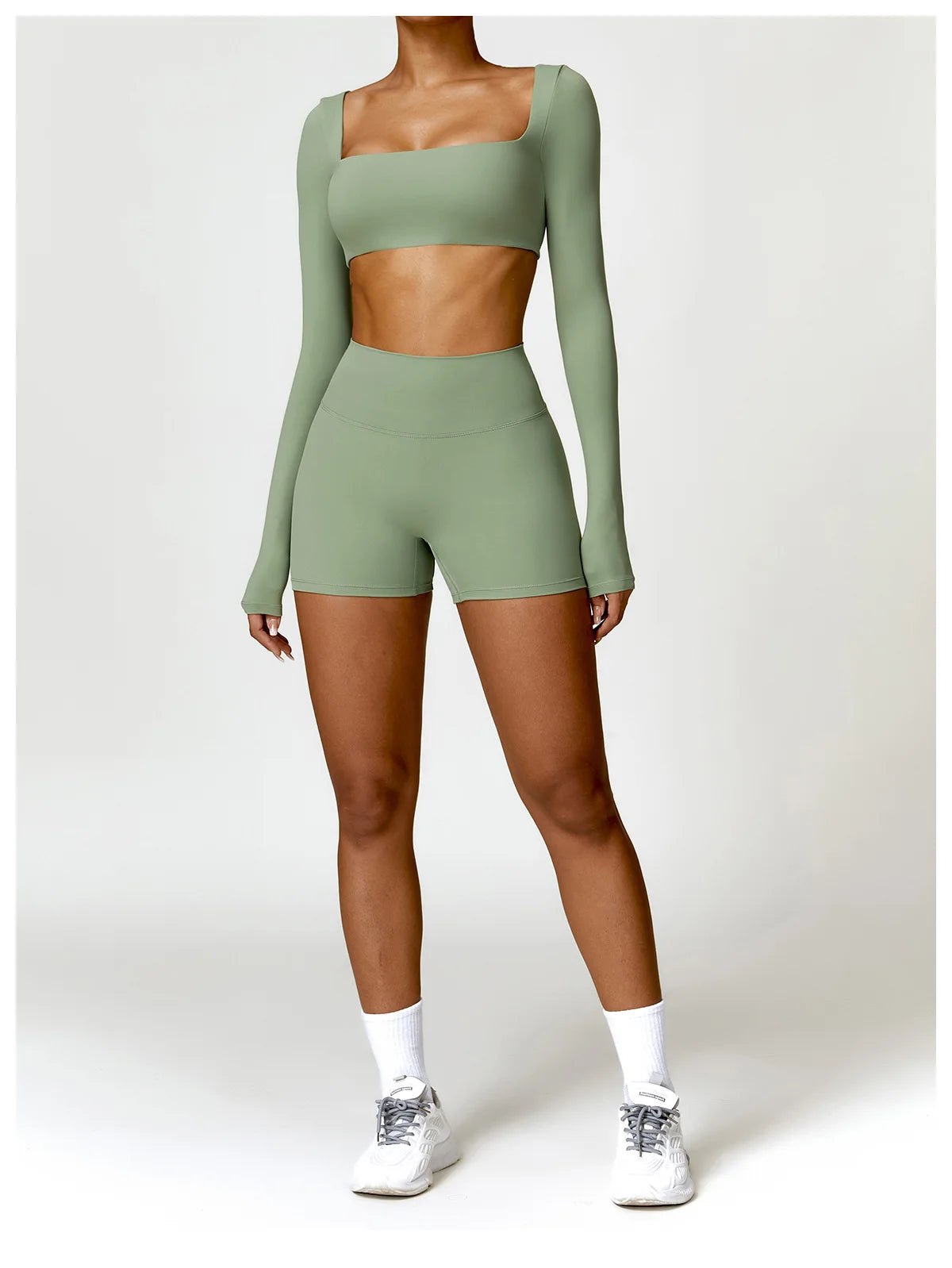 2PCS Yoga Suit Sports Set Women Quick-Drying Gym Set Women Tracksuit Running Workout Long Sleeve Sports Shirt Yoga Clothing SS69
