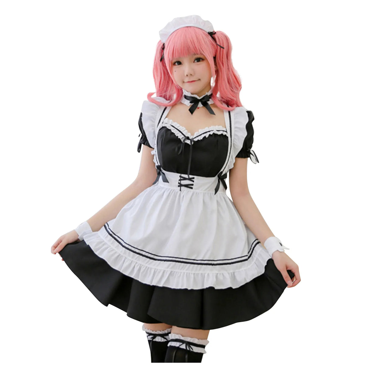 Black Pink Lolita Maid Costumes Cute Girls Women Lovely Maid Cosplay Costume Animation Show Japanese Outfit Dress Clothes S-5XL - SS69