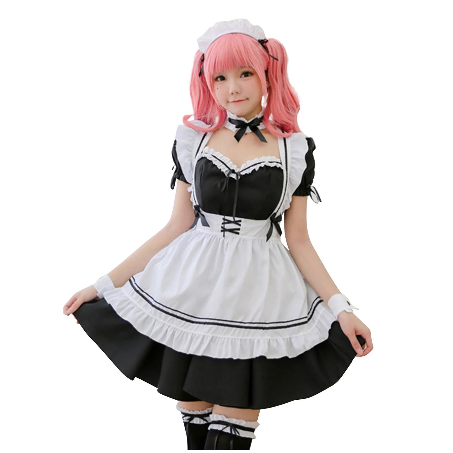 Black Pink Lolita Maid Costumes Cute Girls Women Lovely Maid Cosplay Costume Animation Show Japanese Outfit Dress Clothes S-5XL - SS69