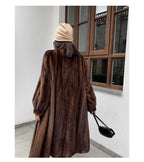 Lautaro Women's Long Faux Mink Fur Coat - Thick Warm Winter Overcoat