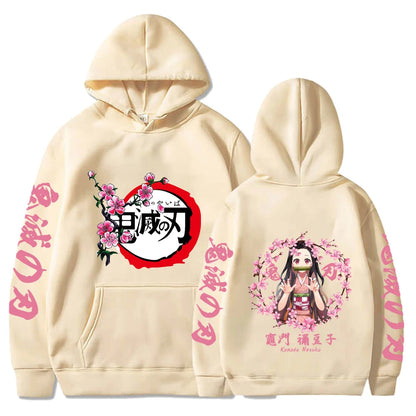 Harajuku Demon Slayer Plus Size Hoodie Kamado Nezuko Graphic Print Women Sweatshirts Long Sleeve Fashion Female Streetwear SS69 21.69 khaki2 / 4XL