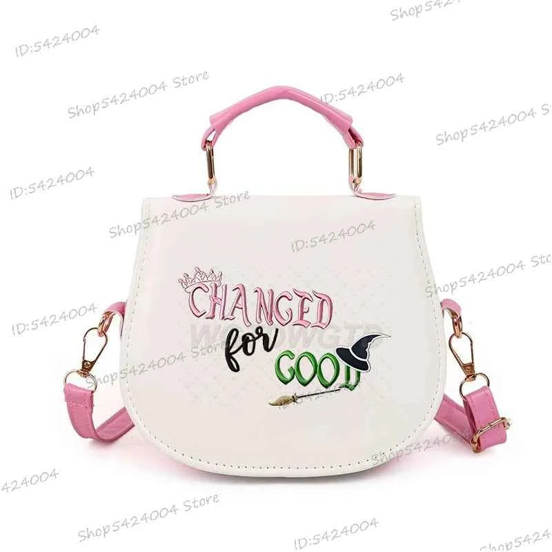 Classic Wicked Change for Good Women Crossbody Bag Fashionable Cartoon Witch's Wand Zipper Shoulder Bag Girl Funny Handbag Gift