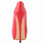 Women Sexy Pumps Stilettos 14cm Super High Heels Round Toes Platform Thin Heel NightClub Party Dress Red Wedding Shoes Big Size