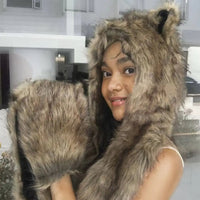 Japanese Kawaii Cute Fur Scarf Hat Winter Keep Warm Y2k Aesthetic Fashion Vintage Cap Bears Ears Women Hats Grunge Streetwear SS69