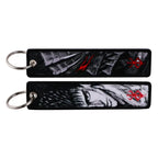 Sword Wind Legend Anime JOJO Wonderful Adventure Weaving Mark Keychain Sword Wind Legend Decorative Chain Fabric Key Pendant