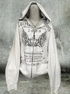ey Zipper Hoodie ex Loose Lazy Sle High Street Retro American Letter Print Long Sve Sweatirt Autumn Winter Coat SS69