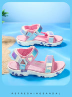 Girls' LED Sandals - Hook & Loop Closure, Anti-Slip EVA