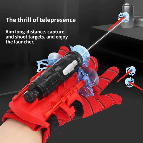 SpiderMan Superhero Launcher Spiderman mask Halloween Cosplay Spider-Man Launcher Suction Cup Ejection Christmas Birthday Gift