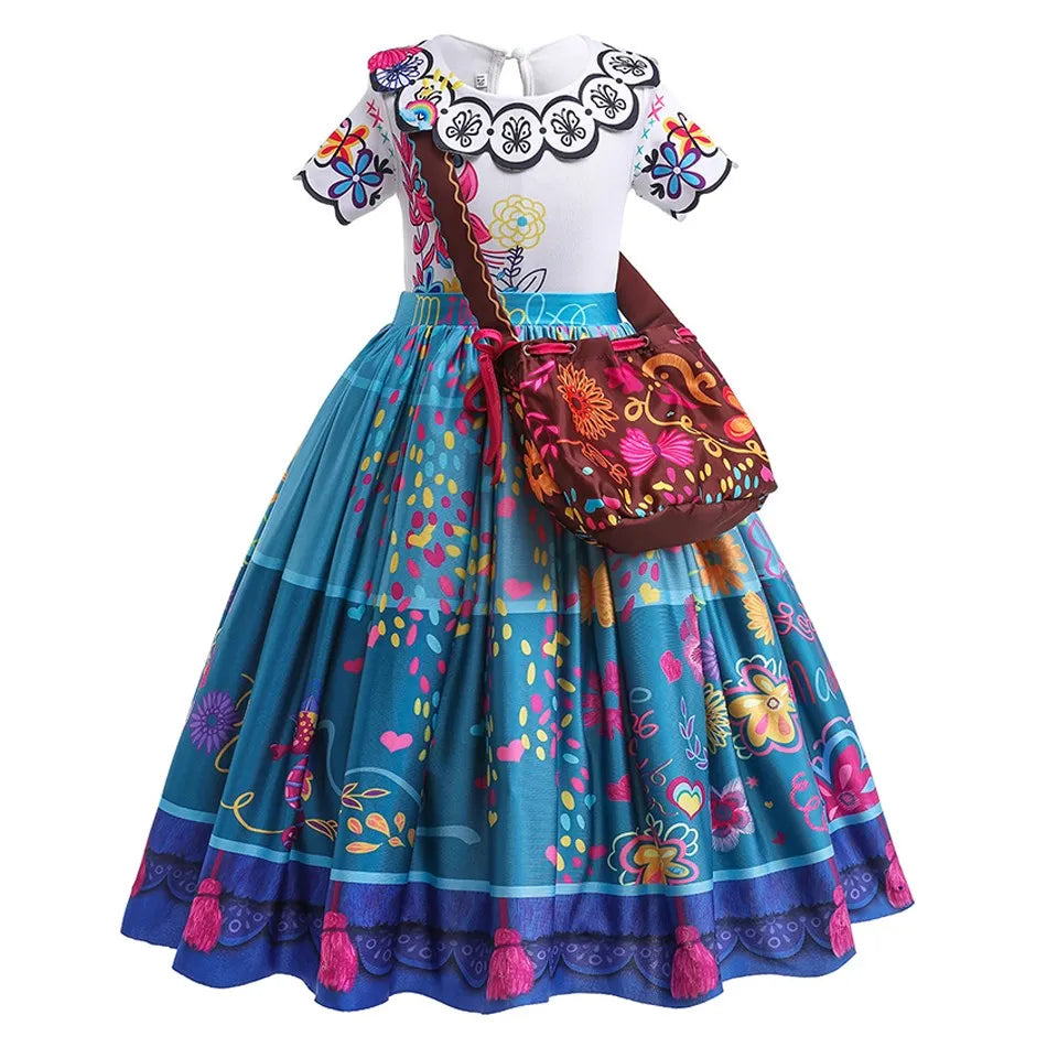 Girls Princess Cosplay Costume Dress - Flower Print