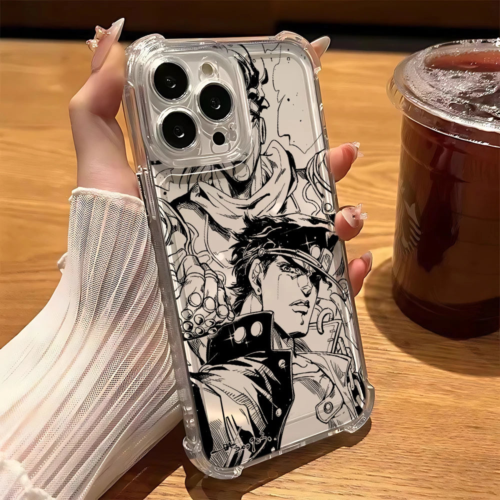 Black Anime JoJo's Bizarre Adventure Phone Case For Samsung A56 A26 A33 A54 A52 A51 A13 A73 A55 A53 A36 A35 A34 A32 A25 A24 A23