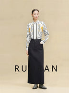 Camisas Newest Exclusive Women Luxury Shirt Long Sleeve Lapel Satin Shirt Old Money Print Brand Design Shirt OL Blouse руба