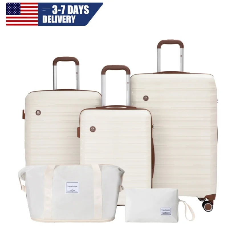 Travelhouse 5-Piece Hardcase Luggage Set with Spinner Wheels & TSA Lock