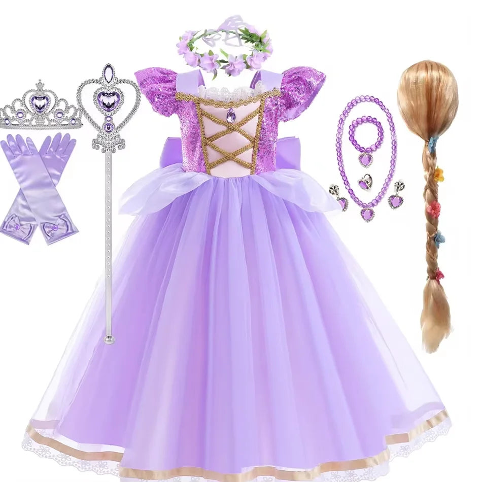 Rapunzel Princess Dress for Girls - Purple Ball Gown Costume