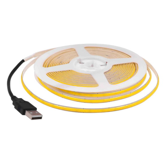 DC 5V USB COB Strip 3MM 5MM 8MM White/Pink/Red/White/Yellow/Yellow/Ice Blue/Green Flexible Ribbon Rope Home Decor TV Backlight