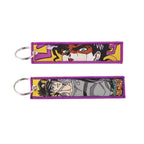 Sword Wind Legend Anime JOJO Wonderful Adventure Weaving Mark Keychain Sword Wind Legend Decorative Chain Fabric Key Pendant