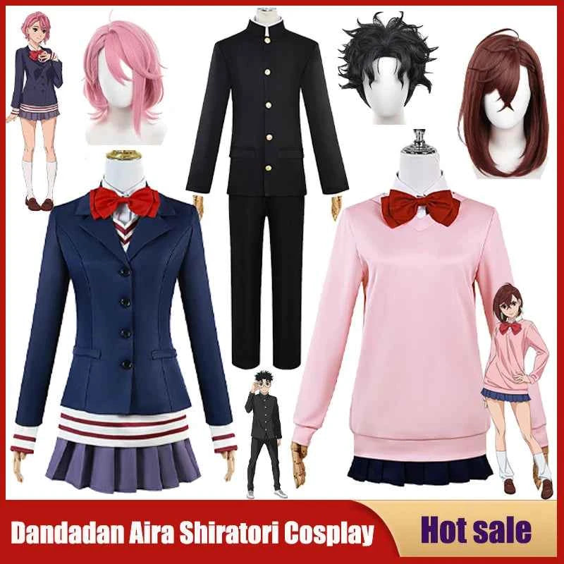 Anime Dandadan Cosplay Costume Aira Shiratori JK Sailor Skirts Outfit Suit Momo Ayase Ken Takakura Jackets Pants Wig School Sets