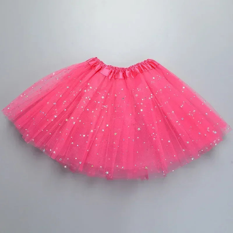 XMOMISEL Girls Sequined Star Tulle Tutu Skirt
