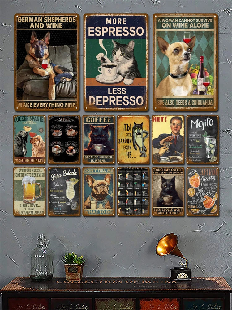 Vintage Metal Tin Sign 20x30cm Retro Wall Art for Home Bar