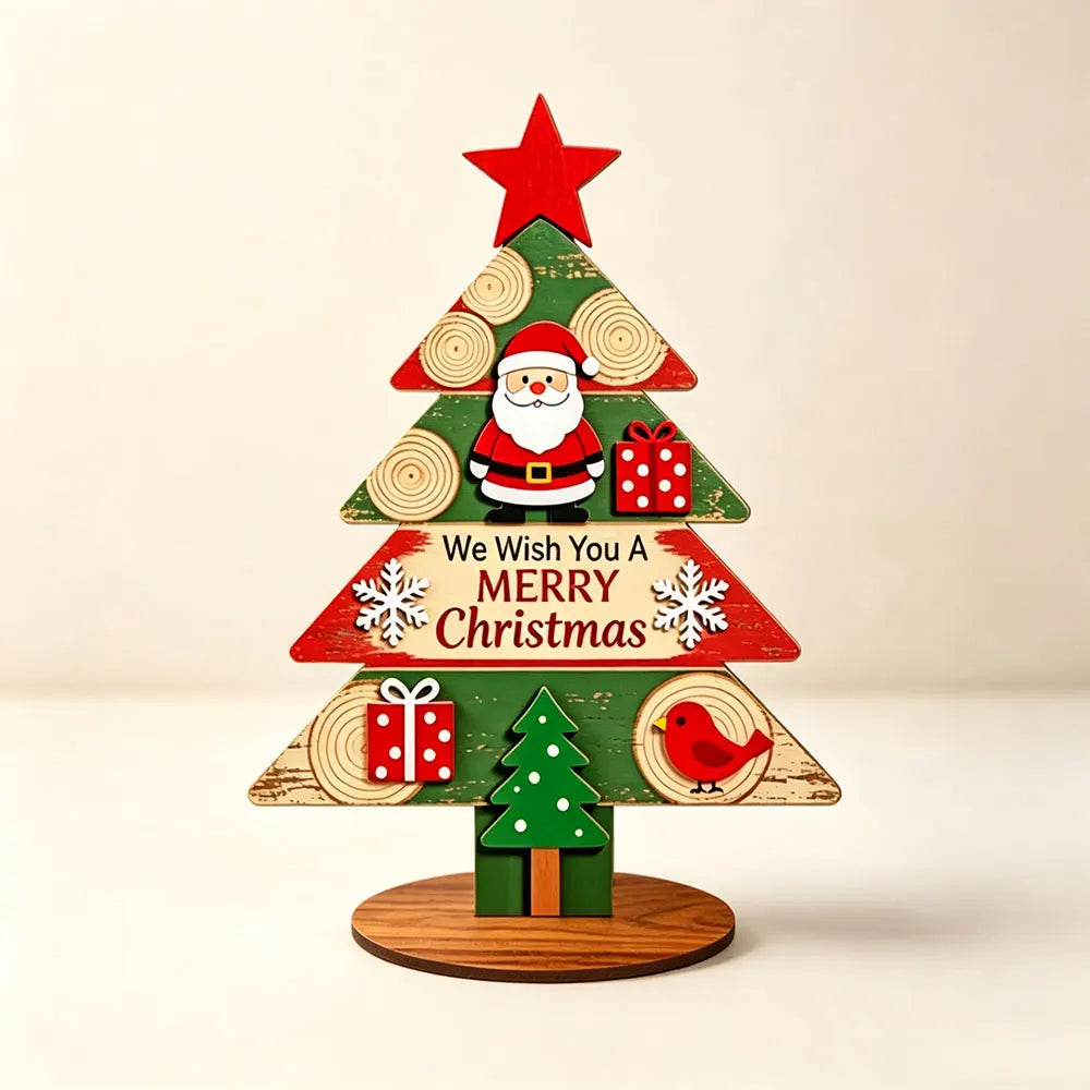 Runt 1pc Mini Wooden Christmas Tree,Merry Christmas Decor for Home,Xmas Gifts ,Navidad 2026 ,New Year Table Decor