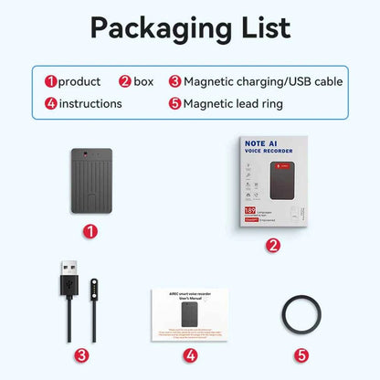 ChatGPT-4 AI Voice Recorder LED Indicator AI Notetaking Device 500mAh Intelligent Note Voice Recorder for International Exchange