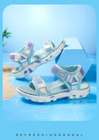 Girls' LED Sandals - Hook & Loop Closure, Anti-Slip EVA