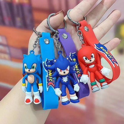 Sonic The Hedgehog Keychain Cartoon Anime Backpack Pendant Car Keyring Kawaii Key Chain Decor Accessories Toy Kids Birthday Gift SS69