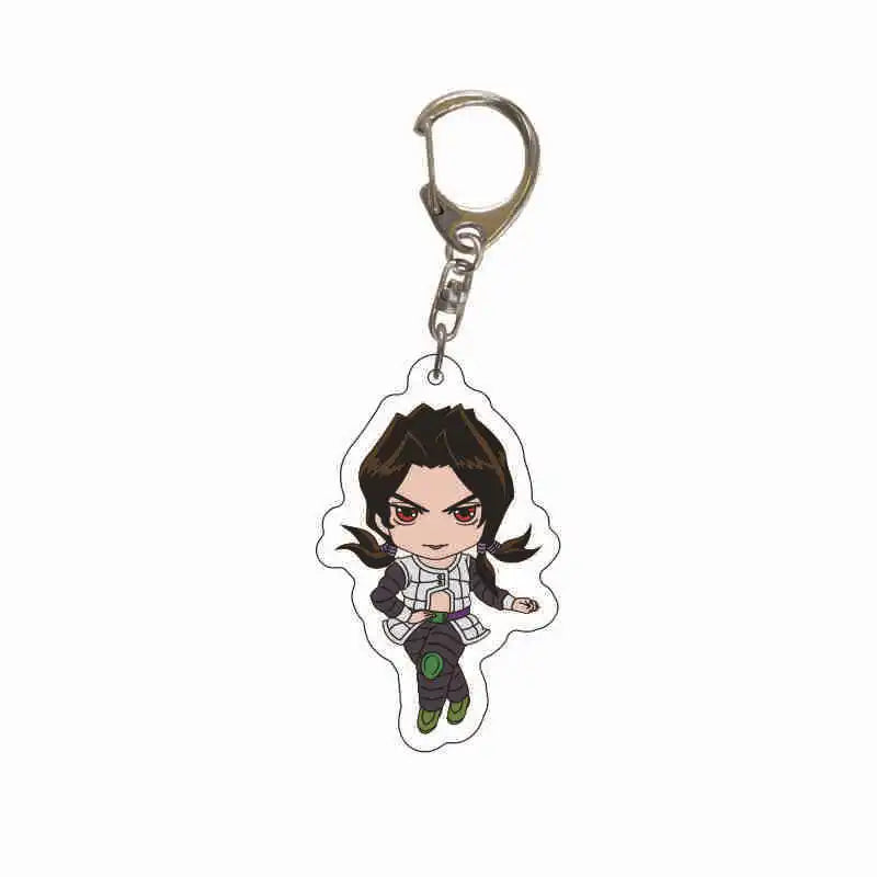 Anime Jojos Bizarre Adventure Keychains Cartoon Figure Acrylic Key Ring Kujo Jotaro Ghirga Narancia Bruno Key Chain Fans Gifts