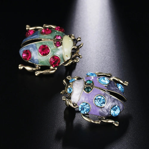 Anime Jojo Giorno Giovanna Ladybug Cosplay Badge Alloy Diamond Brooch Lapel Pin Unique Jewelry Costume Bag Accessory Prop