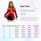 Moggemol Girls Sequin Ringmaster Bodysuit Long Sleeve Costume