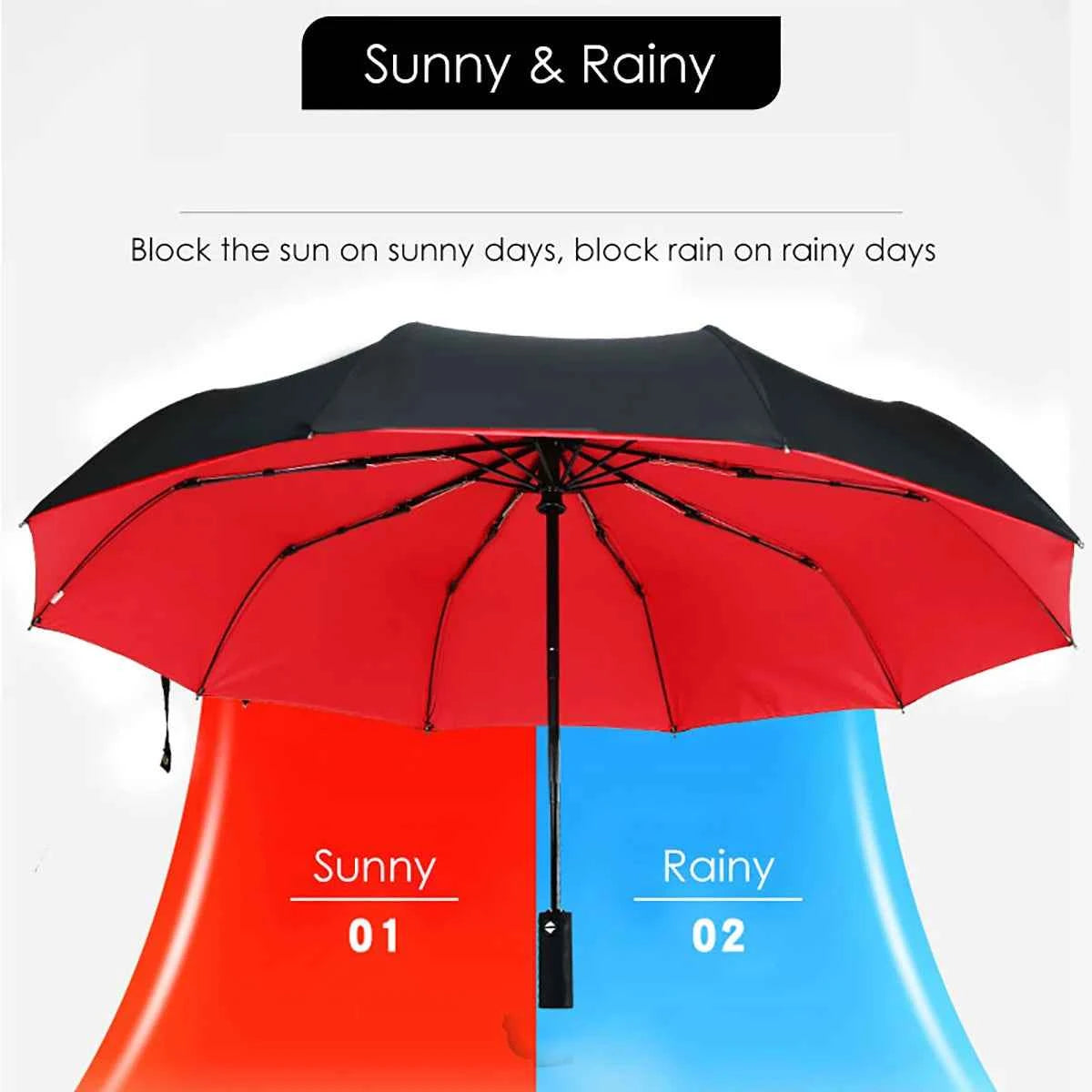 Umbrella Extra Large Ten Bone Large Double Umbrella Triple Large Folding Sunshade Umbrella Men's and Women's Business Umbrella T