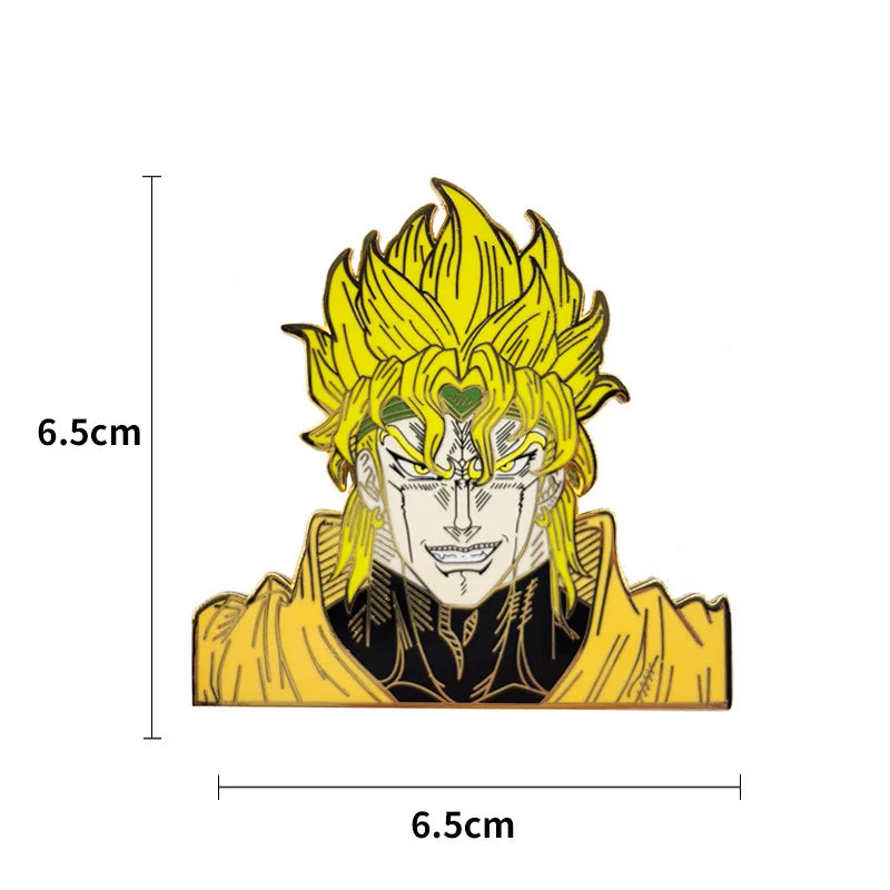 Dio Brando Metal Badge Anime JoJo's Bizarre Adventure Pins Manga Brooches for Bag Backpack Clothing Lapel ACG Cosplay Decor Gift