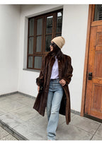 Lautaro Women's Long Faux Mink Fur Coat - Thick Warm Winter Overcoat