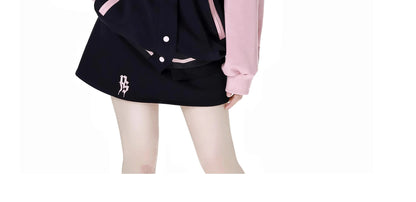 Pink and Black Splicing Color Hooded Baseball Jacket Casual Pant Sets 2025 Spring and Autumn Sweet Cool Girl Students Outfits SS69