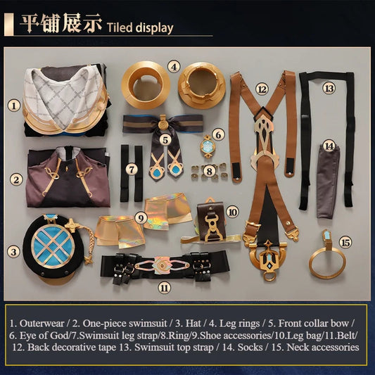 Genshin Impact Freminet Cosplay Costume Uniform Anime Chinese Style Halloween Costumes Role Play for Women Game SS69