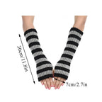 Lolita Striped Women's Knitted Fingerless Arm Sleeves Halloween Gothic Style Long Arm Warmers Girls Punk Striped Elbow Gloves SS69