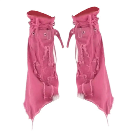 SS69 Y2K Grunge Thigh High Leg Warmers - Long Baggy Polyester Boot Cuffs