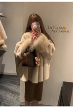 2026 Imported Velvet Mink Fur Coat With Mink Fur Collar,Temperament  Medium Length Fur Jacket Women