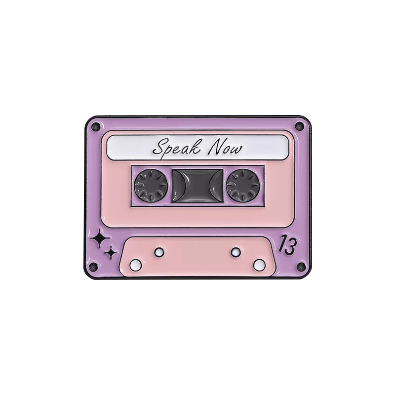 QIHE JEWELRY Retro Cassette Tape Enamel Pin Badge