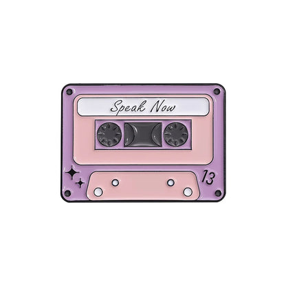 QIHE JEWELRY Retro Music Cassette Tape Enamel Pin Zinc Alloy Lapel Badge