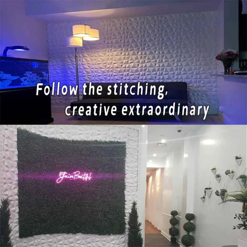 20PCS 3D Wall Panels 30x30cm Indoor Wall Decoration for Living Room Bedroom Hotel Office  Mural Tile-Panel-Mold 3D Wall Sticker