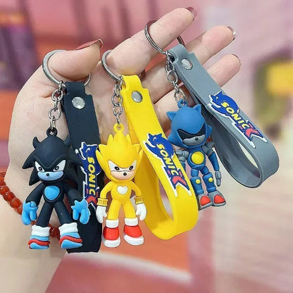 Sonic The Hedgehog Keychain Cartoon Anime Backpack Pendant Car Keyring Kawaii Key Chain Decor Accessories Toy Kids Birthday Gift SS69