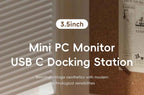 Hagibis 3.5inch IPS Mini Screen AIDA64 Mini PC CPU RAM HDD Data Monitor Display Sub Screen with USB C Hub for Laptop PC MacBook