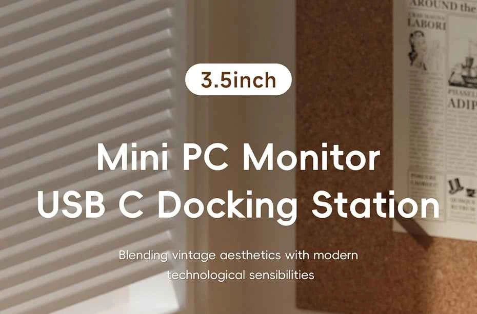 Hagibis 3.5inch IPS Mini Screen AIDA64 Mini PC CPU RAM HDD Data Monitor Display Sub Screen with USB C Hub for Laptop PC MacBook