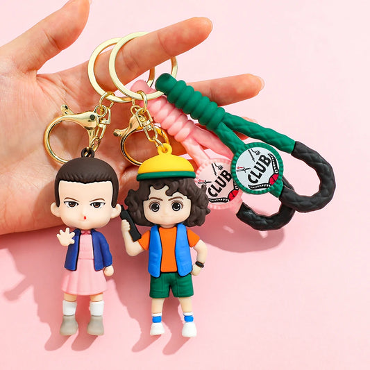 2026 New Fashion Bag Accessories The Horror TV Keychain Mike Will Demogorgon With Strings Rope For Female Children Birthday Gift